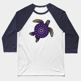 Purple Turtle Aboriginal Baseball T-Shirt